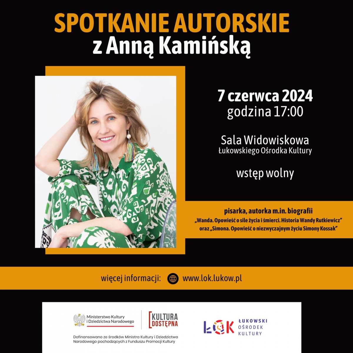 Łuków: Spotkanie z pisarką Anną Kamińską