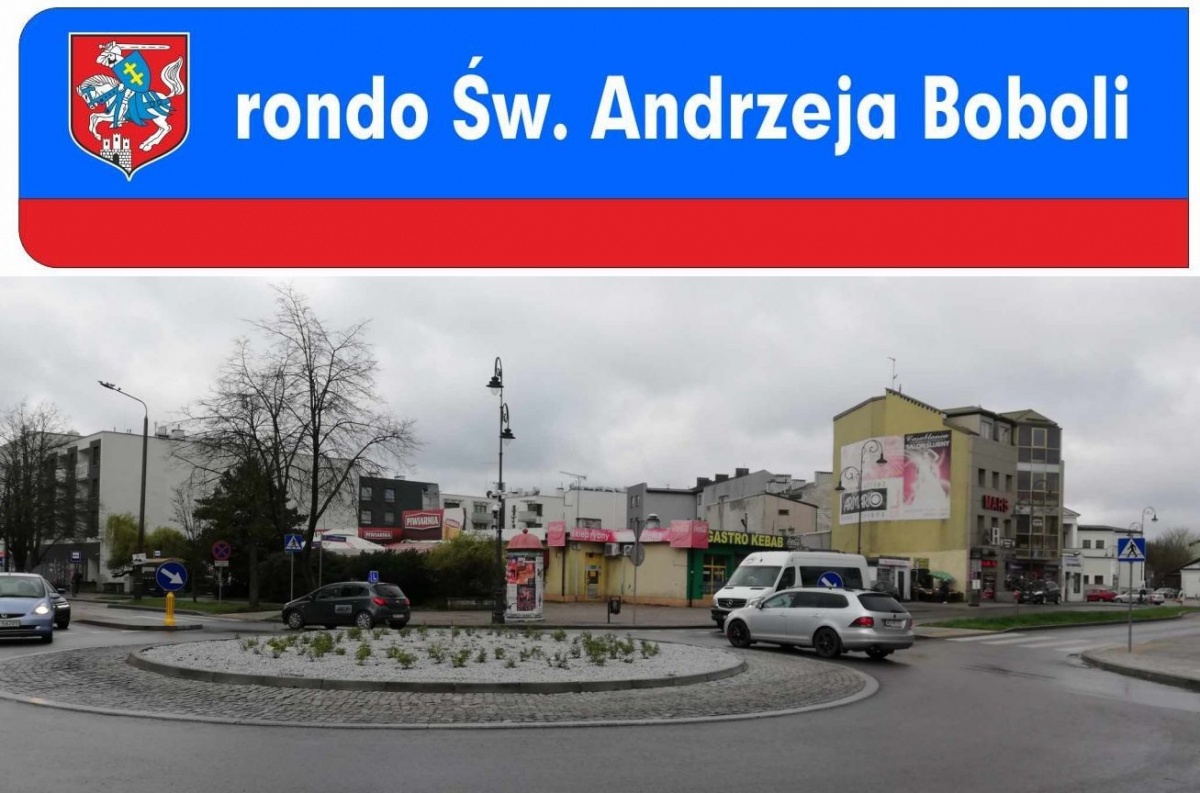 Oficjalne poświęcenie ronda św. Andrzeja Boboli w Siedlcach
