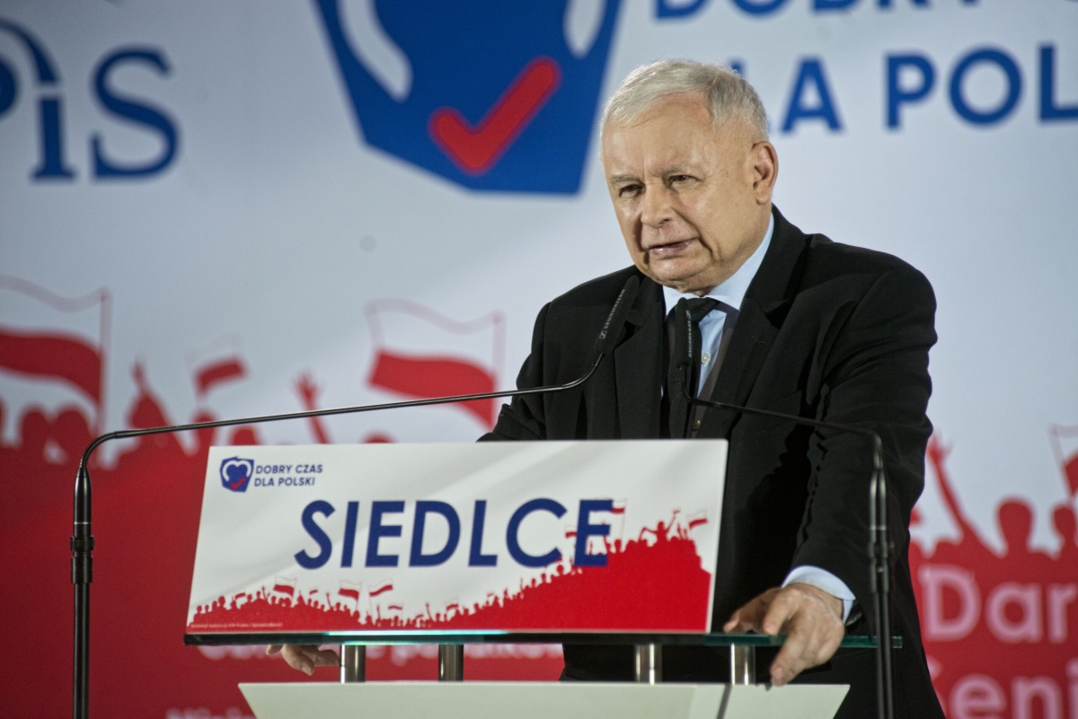 Jarosław Kaczyński w Siedlcach. Prezentacja kandydatów PiS do Europarlamentu