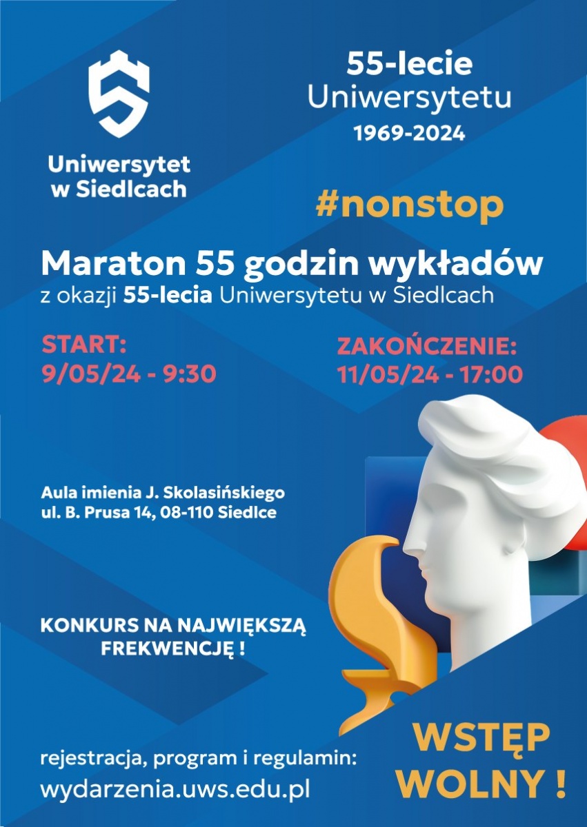 Uniwersytet w Siedlcach zaprasza na Maraton 55 godzin wykładów non stop!