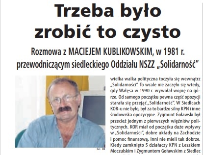 Przeczytaj wywiad ze śp. Maciejem Kublikowskim sprzed 19 lat...