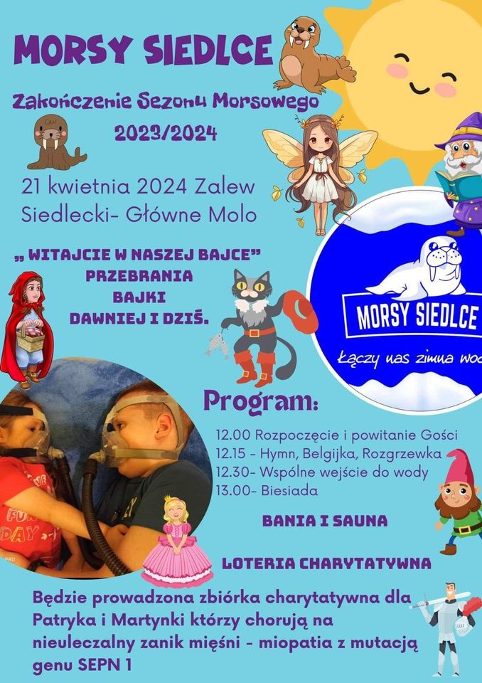 Siedlce: Zakończenie sezonu morsowego i akcja charytatywna dla Patryka i Martynki Olszewskich