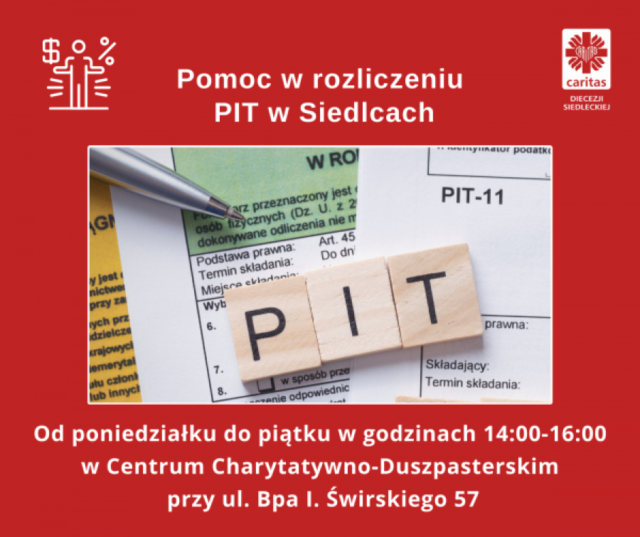 Caritas pomoże bezpłatnie rozliczyć PIT