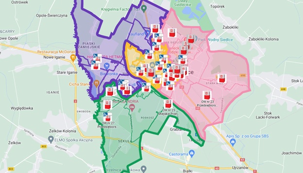 Powstała interaktywna mapa wyborcza Siedlec