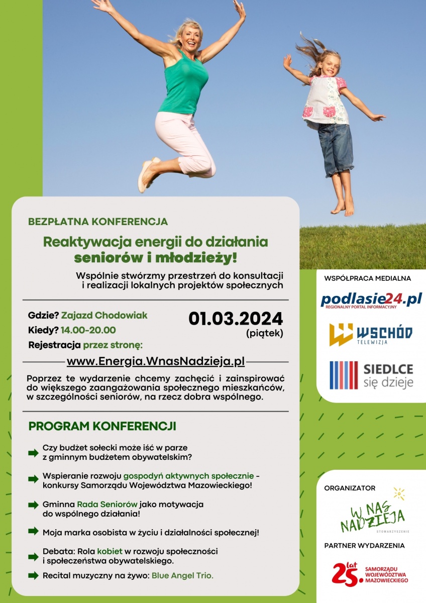 Reaktywacja energii do działania seniorów i młodzieży!