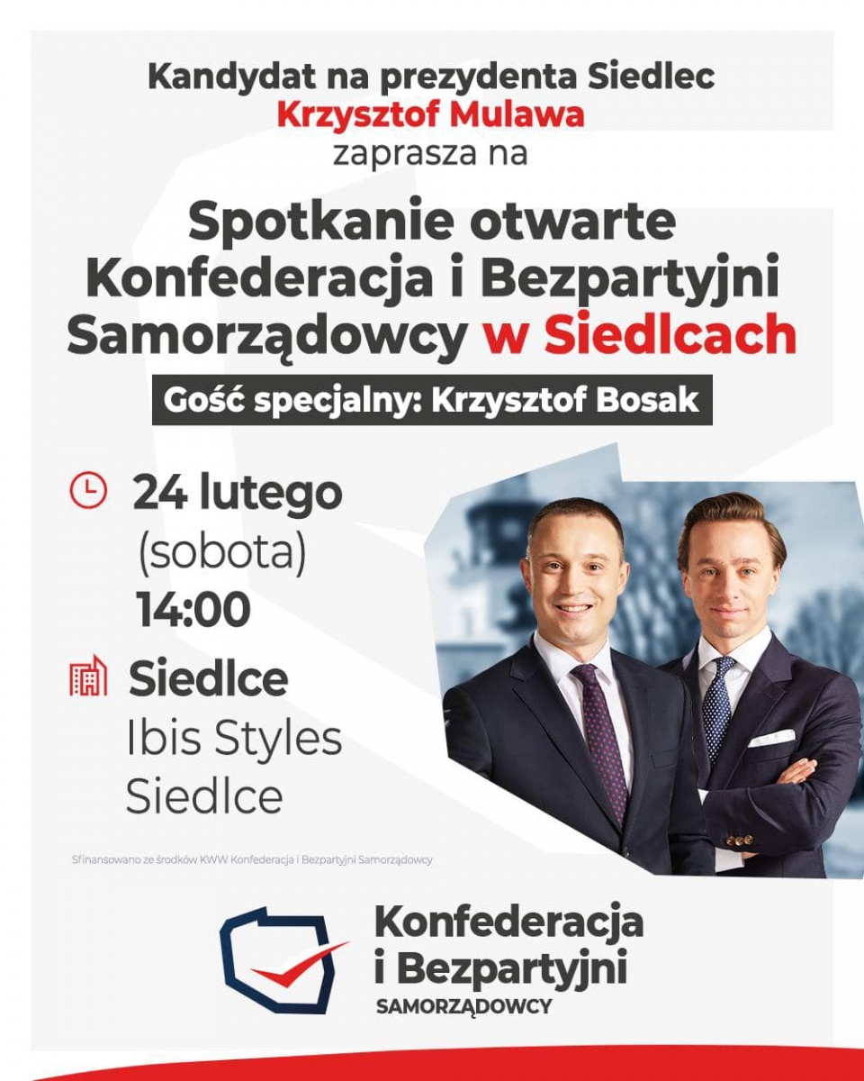 Krzysztof Mulawa z rekomendacją Krzysztofa Bosaka. Konfederacja zaprasza na spotkanie