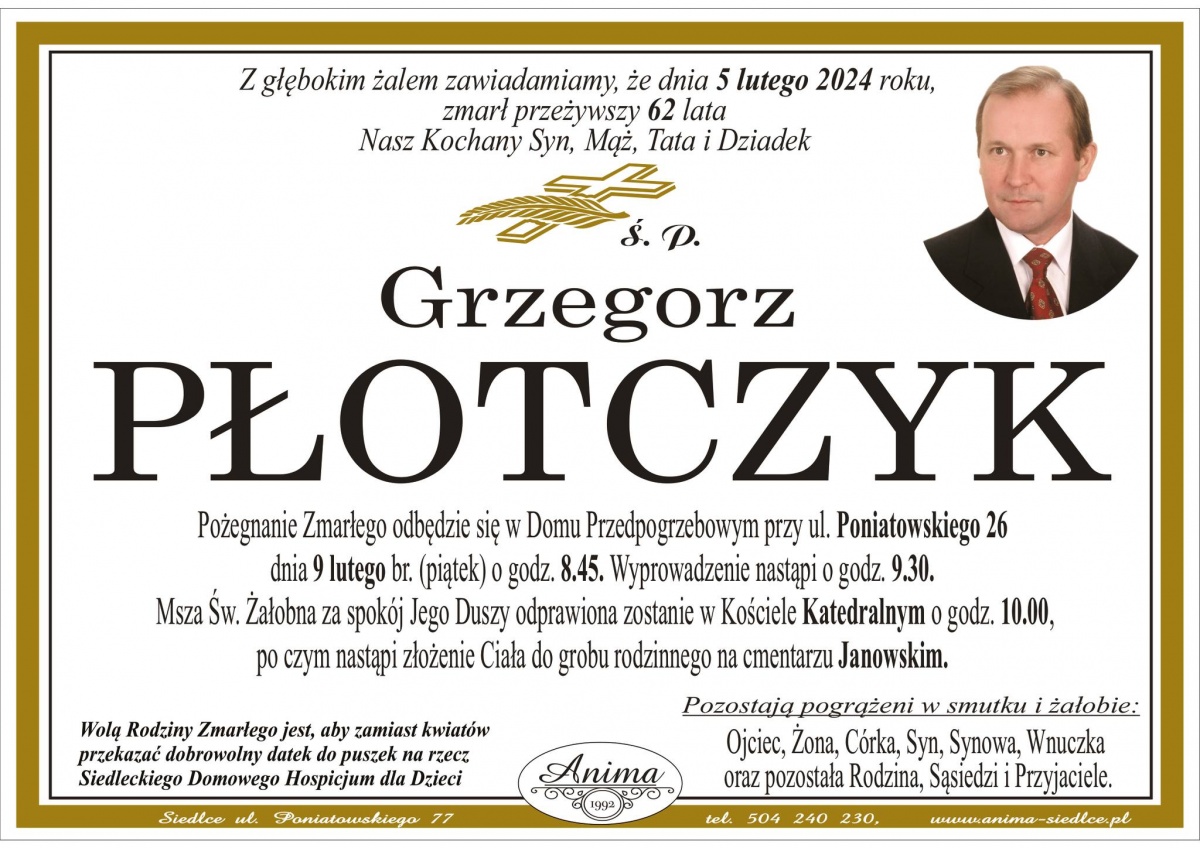 Nie żyje Grzegorz Płotczyk, nauczyciel i wicedyrektor CKU w Siedlcach