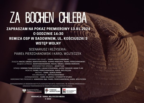 „Za bochen chleba” – przedpremierowy pokaz filmu o zbrodni niemieckiej
