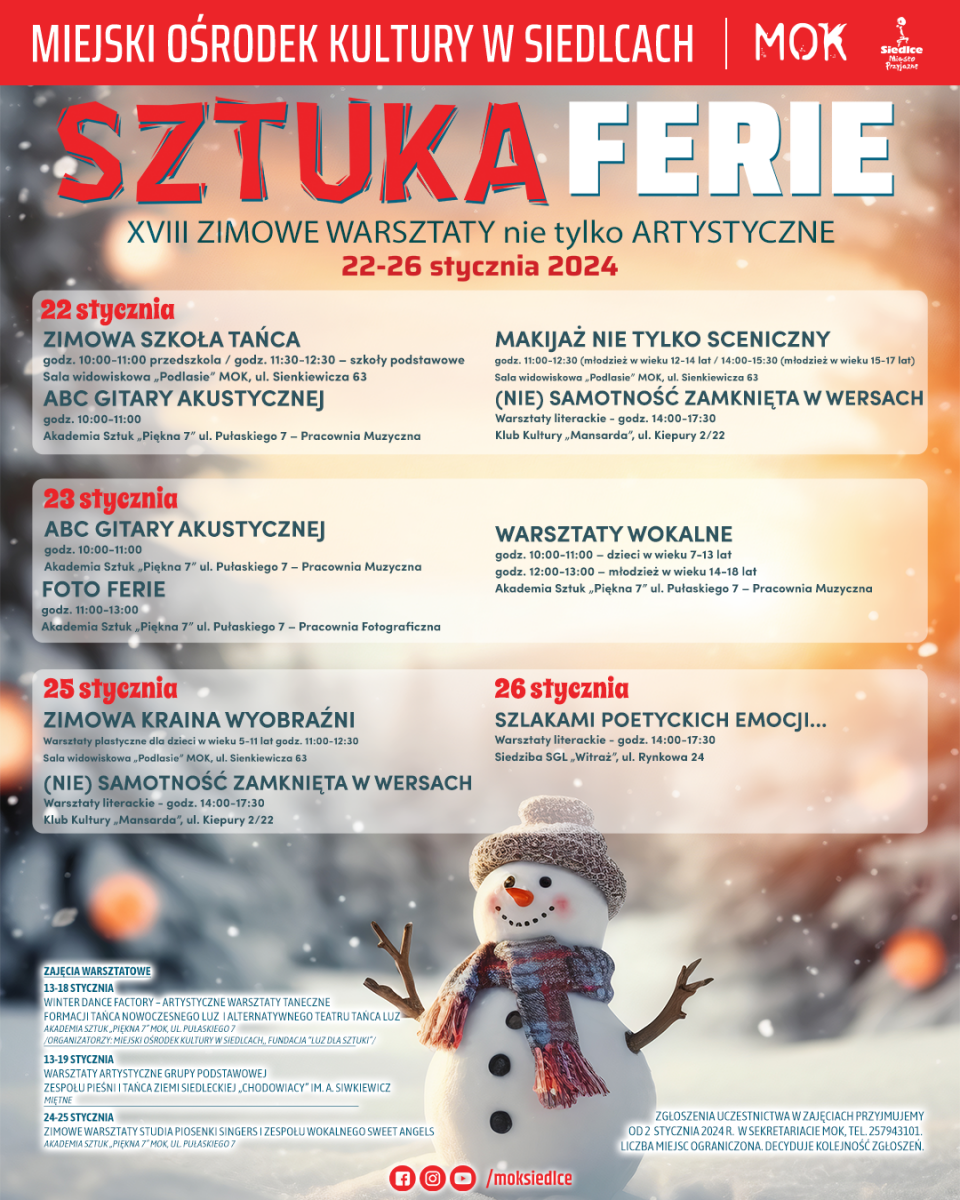 SztukaFerie, czyli zimowe warsztaty w MOK