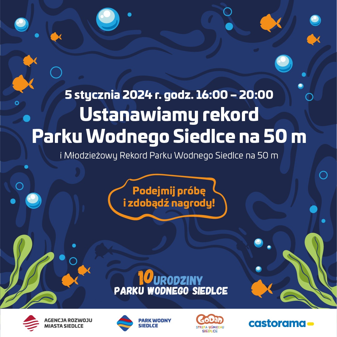 Park Wodny Siedlce rzuca wyzwanie - ustanów rekord na 50 m!
