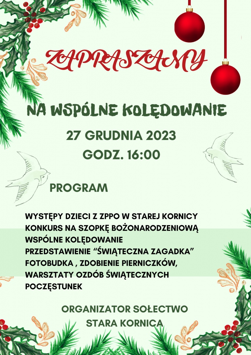 Wspólne kolędowanie w Starej Kornicy