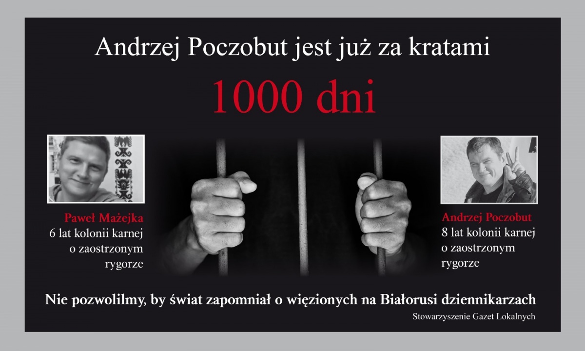 Dziennikarz Andrzej Poczobut już 1000 dni za kratami