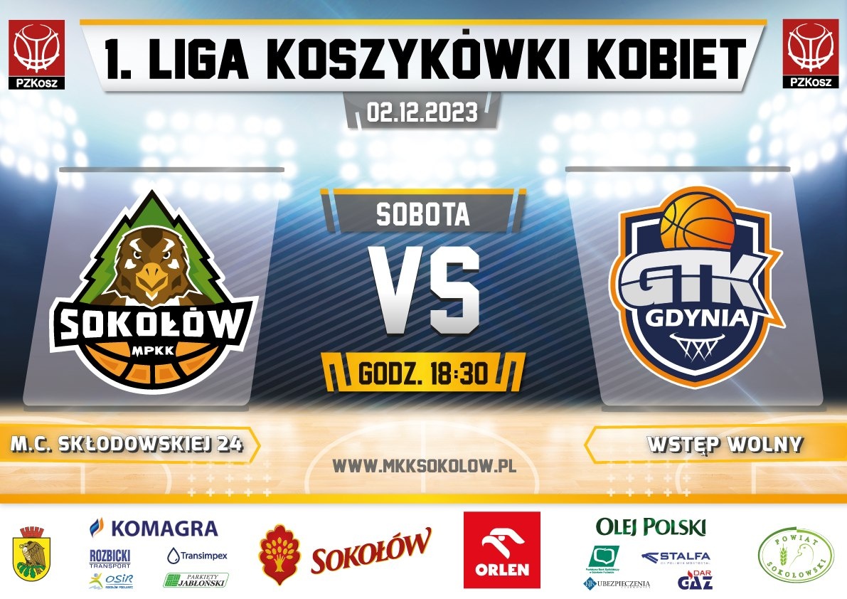 Sokołów podejmie Gdynię - mecz na szczycie I ligi koszykarek