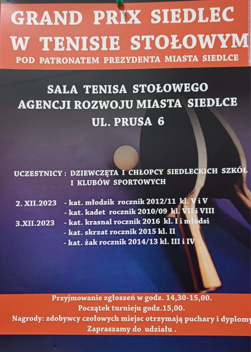 Dla adeptów tenisa stołowego