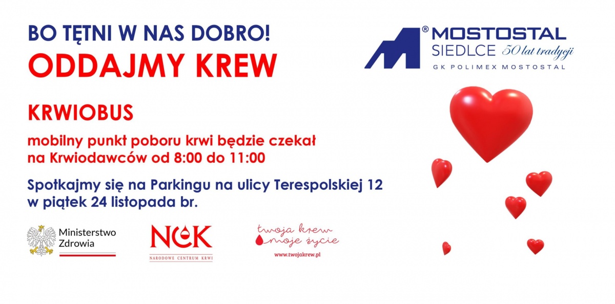 Mostostal Siedlce organizuje akcję krwiodawstwa