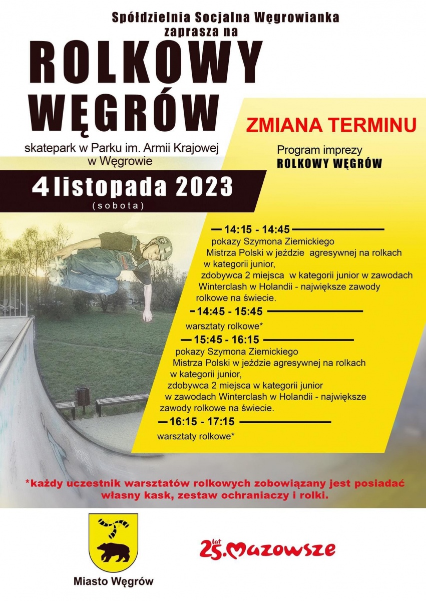 „Rolkowy Węgrów” – zmiana terminu imprezy!