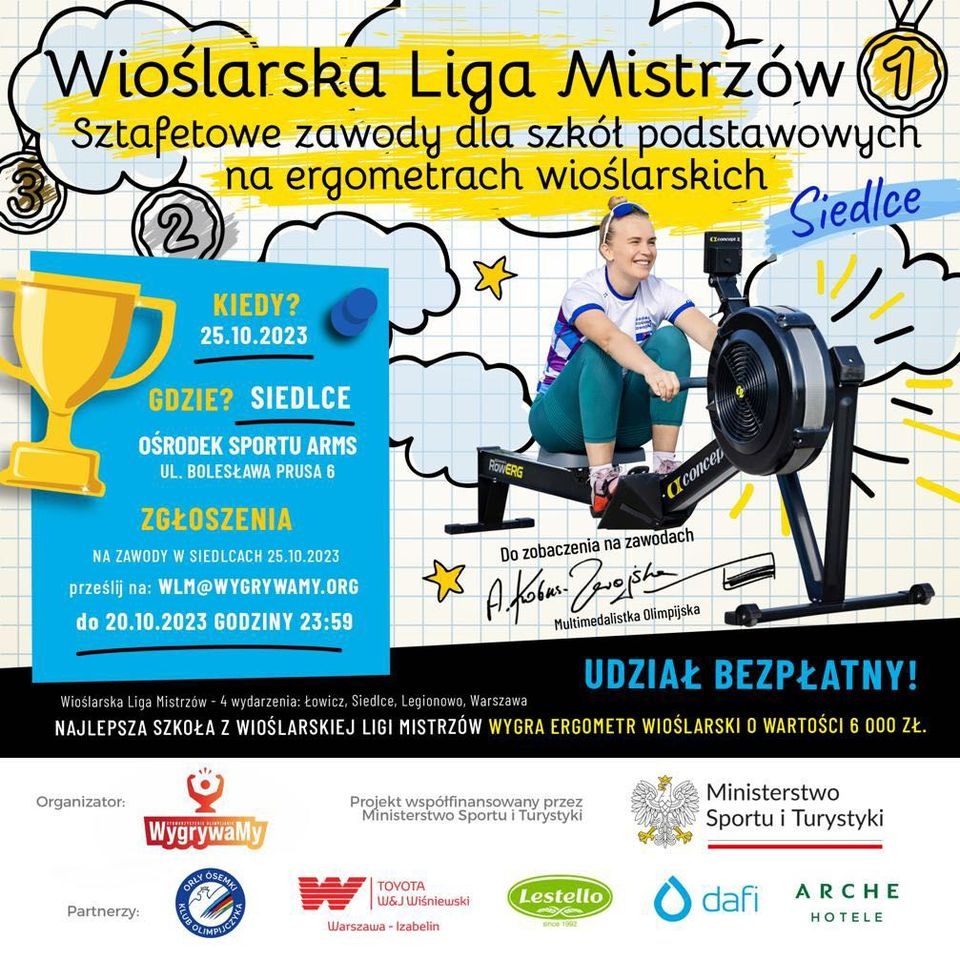 Wioślarska Liga Mistrzów w Siedlcach - do wygrania ergometr wioślarski!
