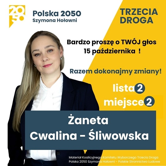 Żaneta Cwalina – Śliwowska: Razem dokonajmy zmiany!