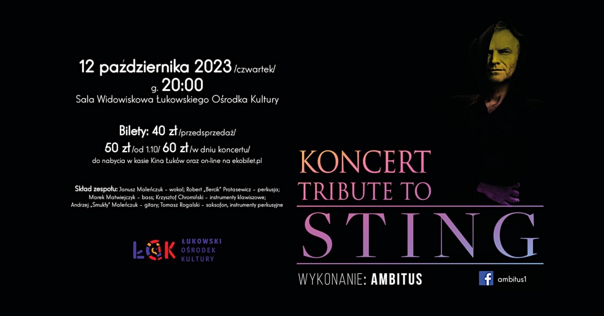 Największe przeboje Stinga w Łukowskim Ośrodku Kultury