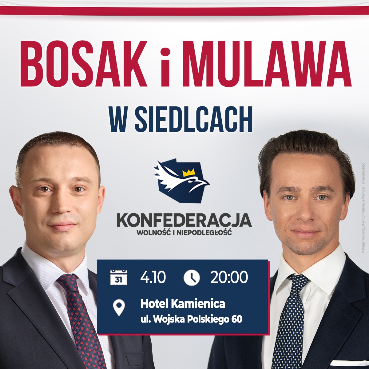 Krzysztof Bosak i Krzysztof Mulawa w Siedlcach i Mińsku Mazowieckim