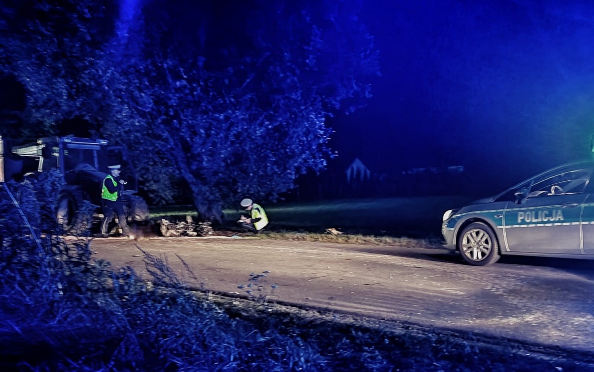17-letni motocyklista zderzył się z traktorem. Nie przeżył
