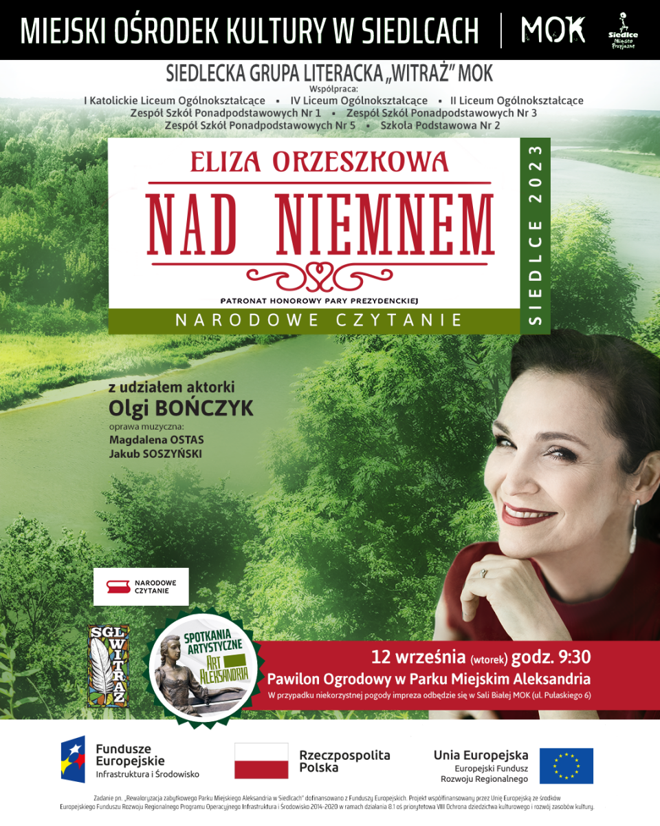 Narodowe Czytanie z Olgą Bończyk w Parku Aleksandria