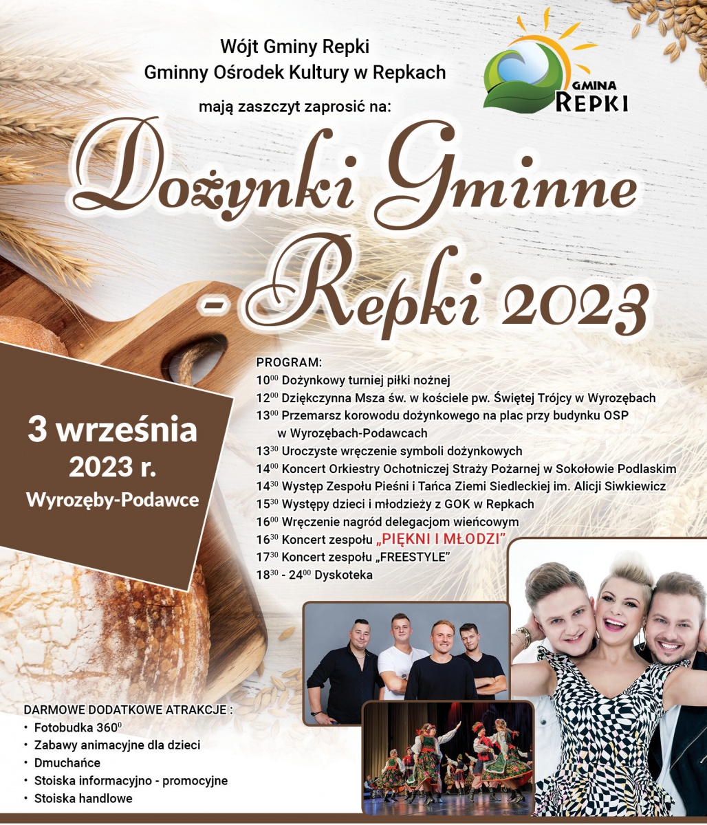 Dożynki w gminie Repki. Zaśpiewają Piękni i Młodzi!