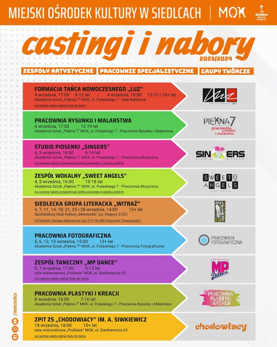 Odkryj w sobie talent! Ruszają castingi do grup artystycznych MOK!