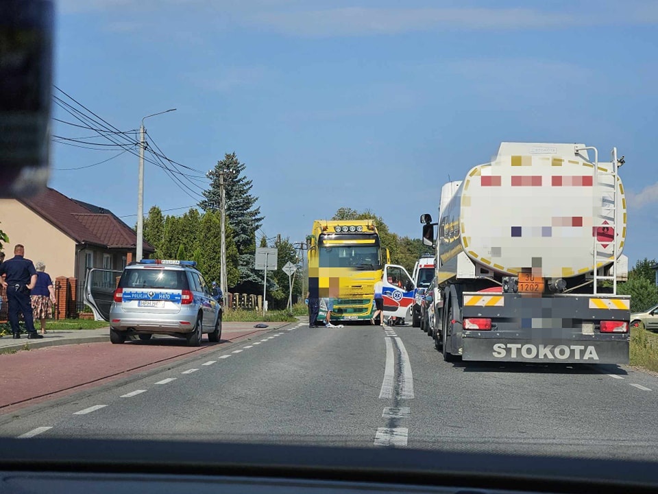 Potrącenie pieszej na DK-62 w gminie Liw