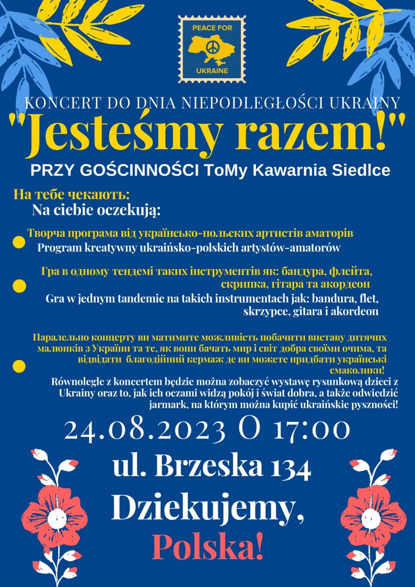 Siedlce: Koncert z okazji Dnia Niepodległości Ukrainy