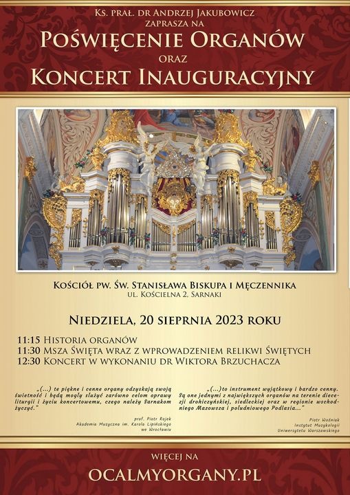Sarnaki: Poświęcenie zabytkowych organów