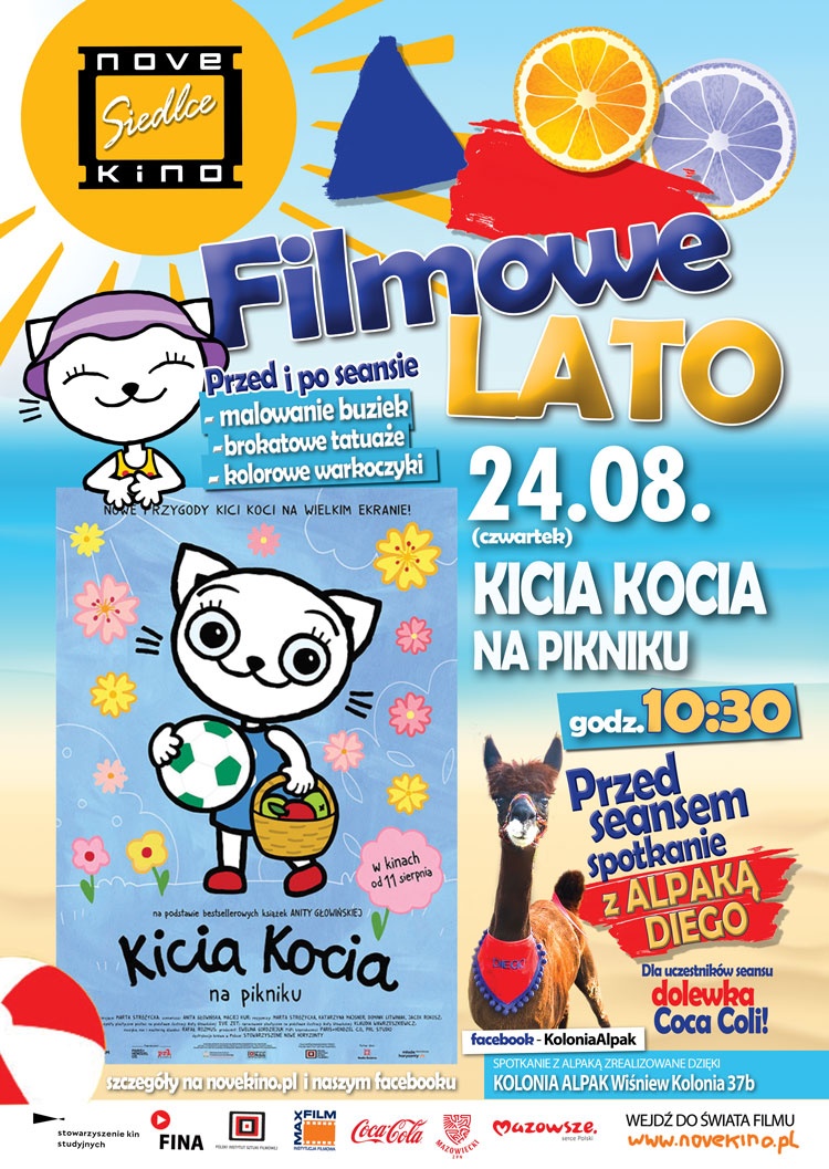 FILMOWE LATO w Novekino Siedlce 24 sierpnia start o godz. 10:30!