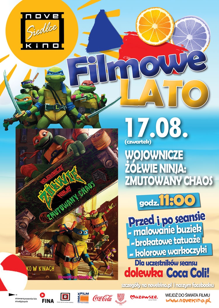 FILMOWE LATO w Novekino Siedlce 17 sierpnia  o godz. 11:00!