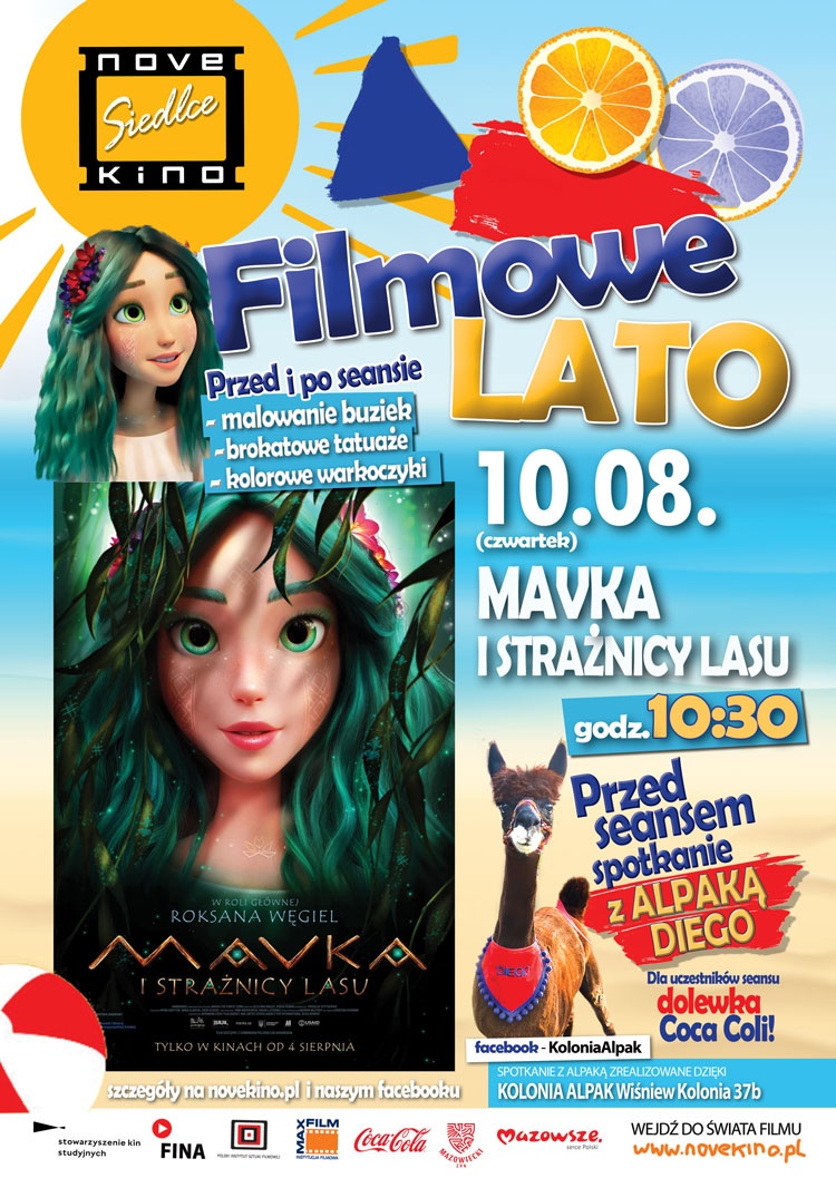 FILMOWE LATO w Novekino Siedlce 10 sierpnia start o godz. 10:30!