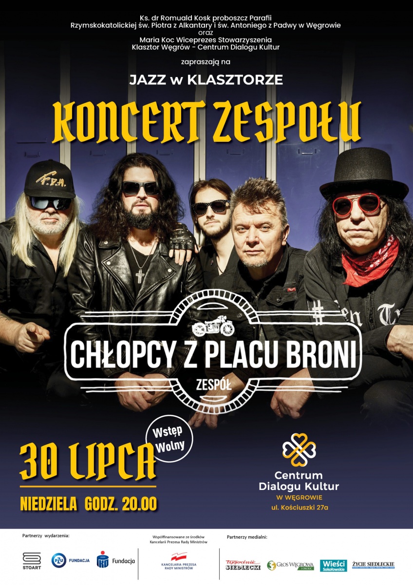 W klasztorze w Węgrowie zagrają „Chłopcy z Placu Broni”