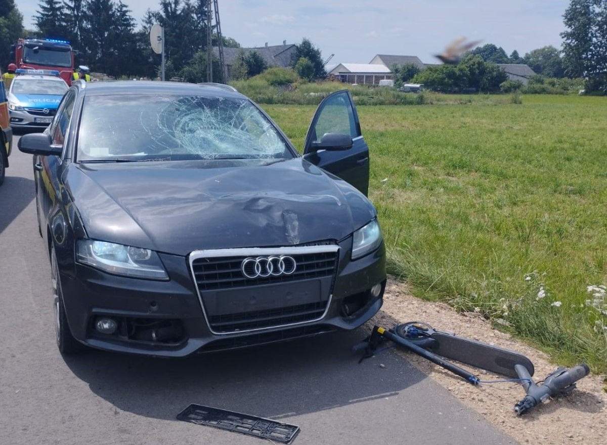 11-latek na hulajnodze elektrycznej zderzył się z audi