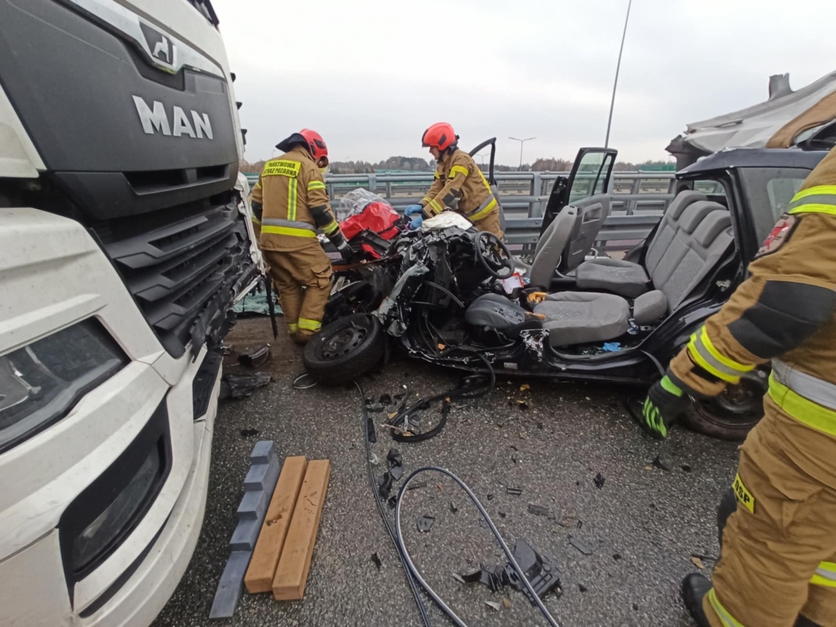 Zderzenie na autostradzie A2