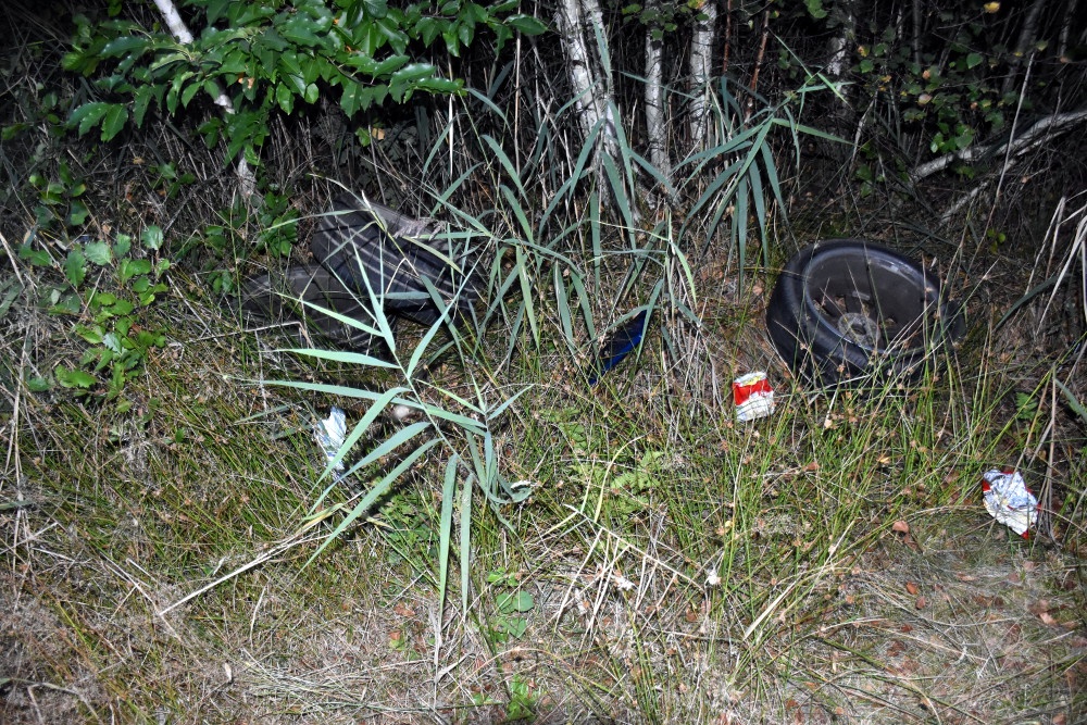 Skradzione z audi koła ukrył w lesie