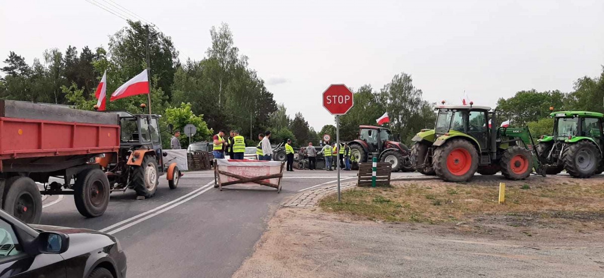 Rolnicza blokada w gminie Sarnaki