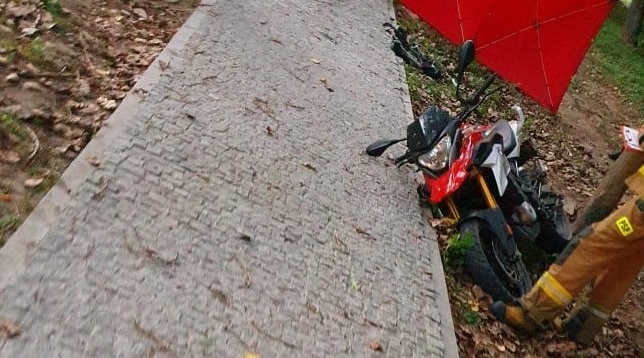 Wypadek motocyklisty w Ceranowie