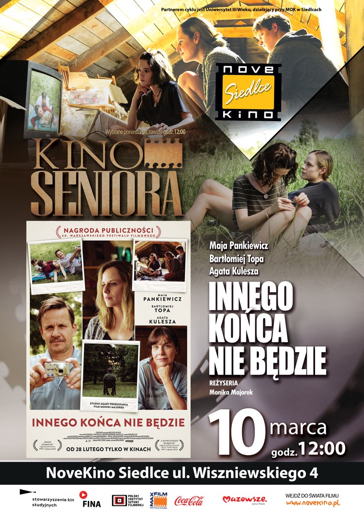 10 MARCA o 12:00 zapraszamy na  spotkanie w CYKLU KINO SENIORA: INNEGO KOŃCA NIE BĘDZIE!