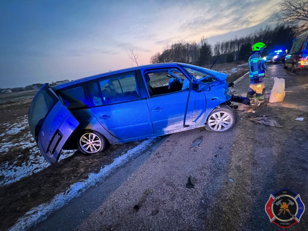 Czołówka w Cygance. Lądował śmigłowiec LPR