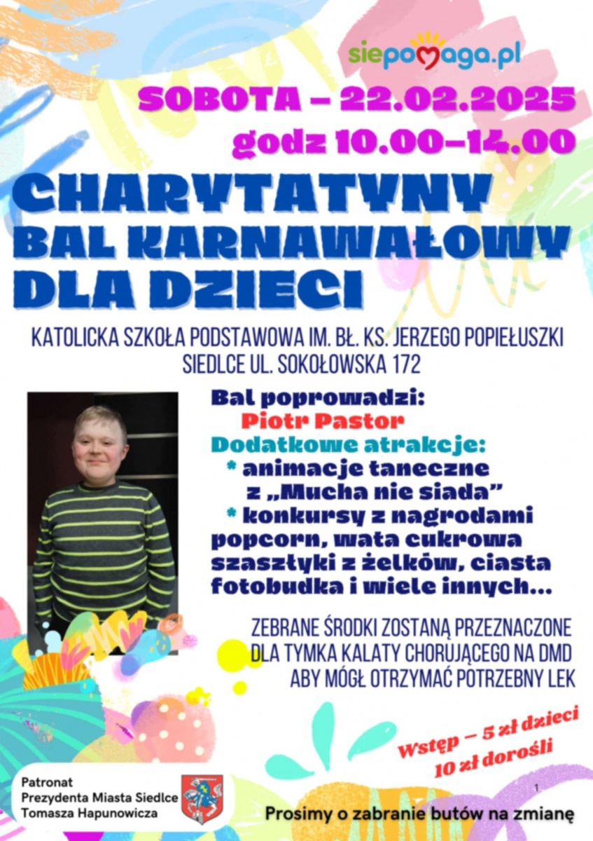 Bal karnawałowy dla dzieci ze wsparciem dla Tymka Kalaty