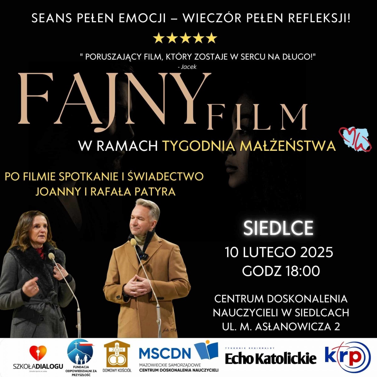 Spotkanie z Joanną i Rafałem Patyrami w ramach Tygodnia Małżeństw