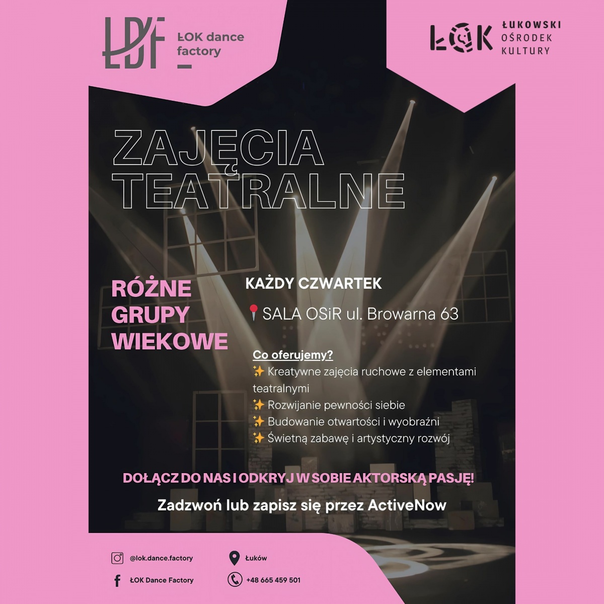 Łuków: Zapisz się na zajęcia teatralne
