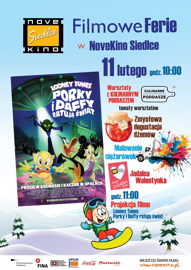 FILMOWE FERIE Z KULINARNYM PODDASZEM  11 LUTEGO O godz. 10:00 W NOVEKINO SIEDLCE!