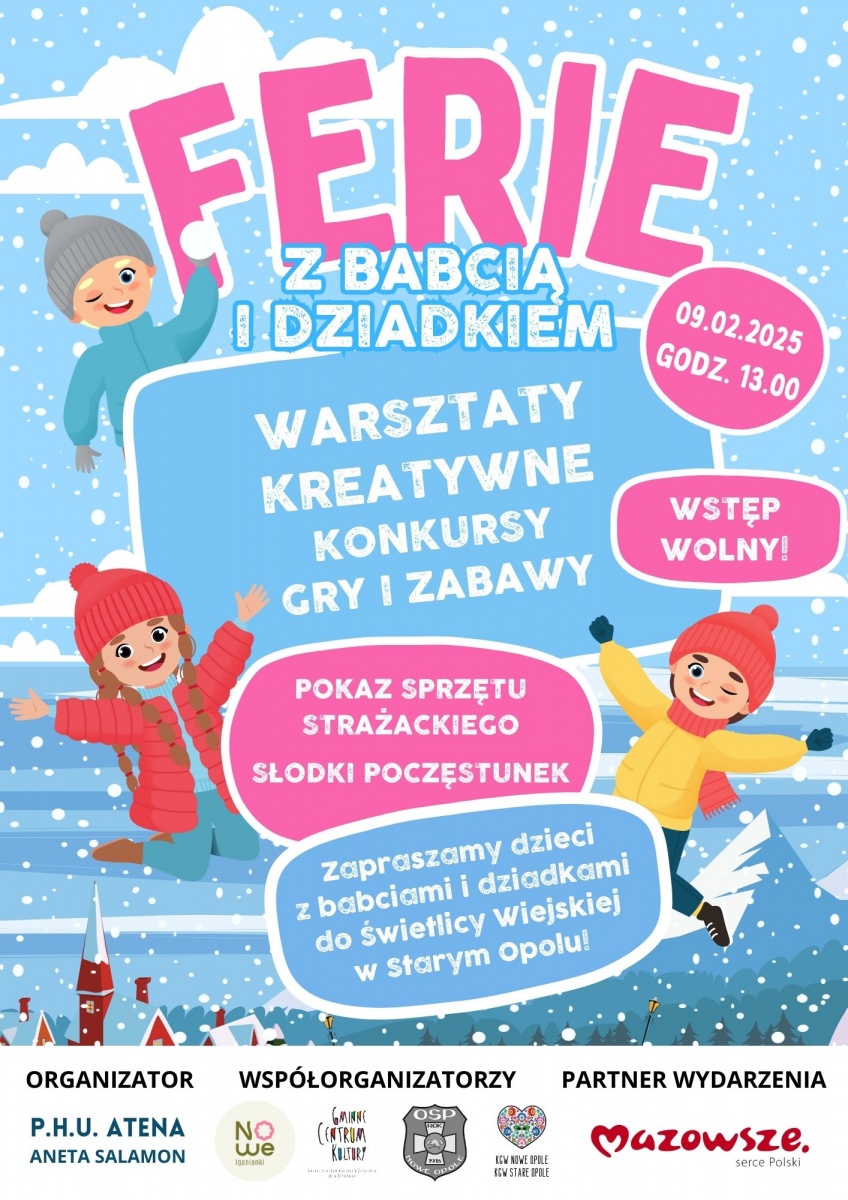 Bezpłatna propozycja dla dzieci i seniorów - Ferie z Babcią i Dziadkiem