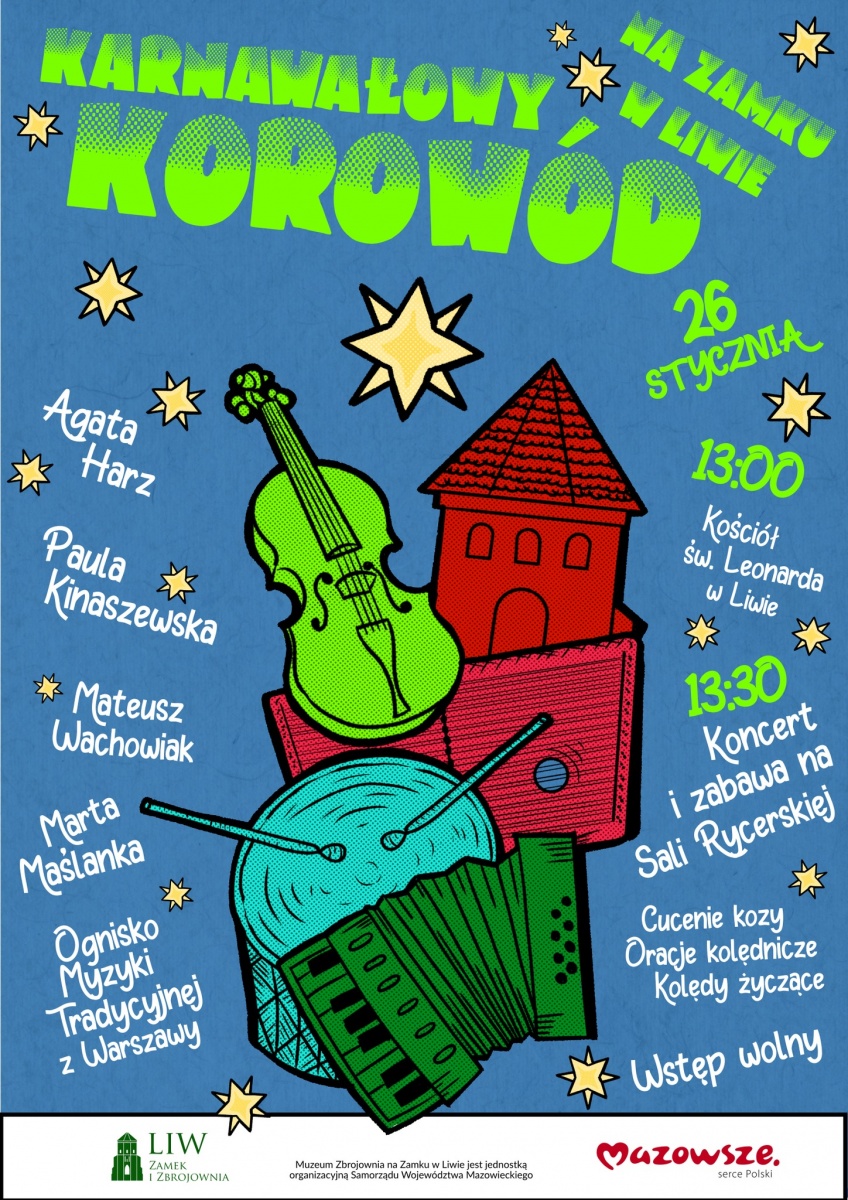 Karnawałowy korowód na Zamku w Liwie