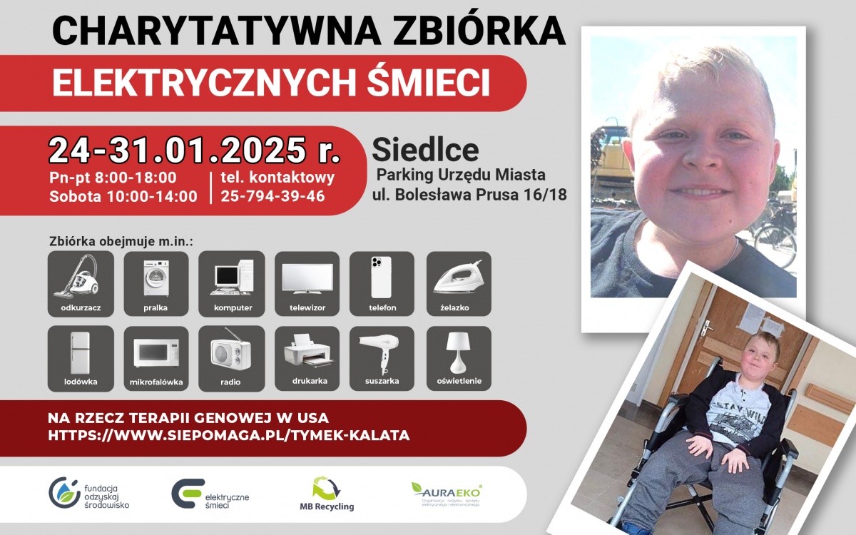 Charytatywna zbiórka elektroodpadów dla Tymka Kalaty