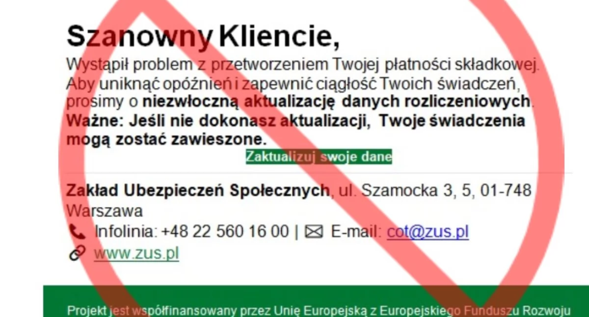 Uwaga na oszustów podszywających się pod pracowników ZUS!